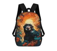 sinyumoney Amazon Jungle Ape Sunset Mochila Escolar Infantil De 17 Pulgadas Con Estampado 3D De Películas De Anime Para Niños, Mochila De Viaje, Mochila Escolar Infantil