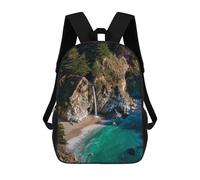 sinyumoney Amazon Rainforest Waterfall Beach -1 Mochila Escolar De 17 Pulgadas Para Adolescentes, Con Estampado 3D, Ajustable Y Con Bolsillos, Ideal Para Niños, Niñas Y Estudiantes.