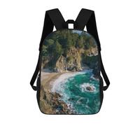 sinyumoney Amazon Rainforest Waterfall Beach Mochila Infantil De 17 Pulgadas, Mochila Escolar Con Estampado 3D De Dibujos Animados Para Niños Y Adolescentes.