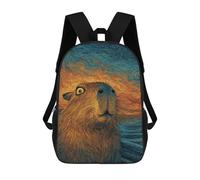 sinyumoney Amazonian Capybara Portrait Mochilas Escolares Mochila Escolar Ligera Mochila De Día Mochila Escolar Para La Universidad Para Niños/Niñas/Adolescentes 17inch