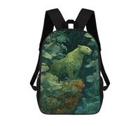 sinyumoney Amazonian Jaguar in Lush Jungle Mochila Infantil De 17 Pulgadas, Mochila Escolar Con Estampado 3D De Dibujos Animados Para Niños Y Adolescentes.