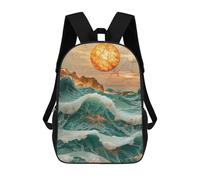 sinyumoney Amber Ocean Sunset Mochila Escolar Resistente Al Agua, Mochila De Viaje, Bolsa Para Computadora Para Hombres, Mujeres Y Adolescentes 17inch