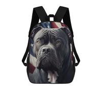 sinyumoney American Flag Dog Portrait Mochila Escolar Impresa En 3D Para Niños, Mochila Escolar, Mochilas De Viaje, Bolso Informal De Moda Para Niños Y Estudiantes 17inch