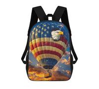 sinyumoney American Flag Hot Air Balloon Mochila De Viaje Resistente Al Agua, Bolsa Para Computadora Para Adolescentes, Niñas, Niños, Mujeres Y Hombres 17inch