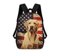 sinyumoney American Flag Labrador Mochila Escolar Grande Resistente Al Agua Para Portátil Para Niños/niñas/adolescentes 17inch