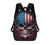 sinyumoney American Flag Skull Artwork-4 Mochila Escolar Impresa En 3D Para Niños, Mochila Escolar, Mochilas De Viaje, Bolso Informal De Moda Para Niños Y Estudiantes 17inch