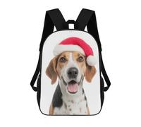sinyumoney American Foxhound Dog with Santa Hat Portrait Mochilas Infantiles Escolares Impresas En 3D, Mochilas Para Niños, Mochilas De Viaje Para Niños Y Niñas, Mochilas Escolares Para Niños 17inch