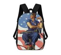 sinyumoney American Lady Mochilas Impresas En 3D 17inch Mochila Escolar Infantil Para Exteriores, Mochila Informal De Día, Bolsas De Viaje Informales Para Estudiantes De Secundaria
