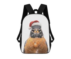 sinyumoney American Robin Bird Wearing Santa Hat Mochila Escolar Mochilas Escolares Para Niñas Y Niños Mochila Con Bolsillo Mochila Escolar De Moda Para Niños 17inch