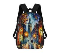 sinyumoney Amsterdam in Color Mochila, Mochila Infantil, Mochila Escolar Para Estudiantes, Mochila Para Libros, Mochila Escolar Impresa En 3D Para Niños Y Niñas 17inch