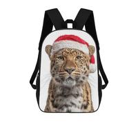 sinyumoney Amur Leopard Wearing A Santa Hat Mochila Escolar Mochila Para Niños Impresa En 3D Mochilas Infantiles Para Niños Y Niñas Mochilas Escolares Mochilas De Viaje Para Niños 17inch
