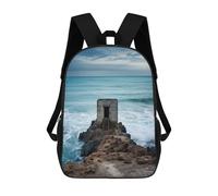 sinyumoney An Old Fort near Sea Mochila Escolar Infantil Impresa En 3D Mochila De Viaje De Alta Capacidad Bolsas Para Libros Mochila Infantil 17inch