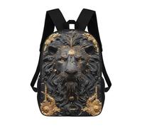 sinyumoney Ancient Golden Lion Art Mochilas De 17 Pulgadas Para Niños, Mochilas Escolares Impresas En 3D Para Estudiantes De Primaria Y Secundaria, Para Niños Y Niñas.