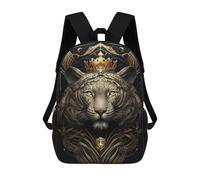 sinyumoney Ancient Tiger King Art Mochila Escolar Grande Resistente Al Agua Para Portátil Para Niños/niñas/adolescentes 17inch