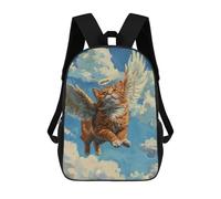 sinyumoney Angel Cat Flying in Sky Mochilas De 17 Pulgadas Para Niños, Mochilas Escolares Impresas En 3D Para Estudiantes De Primaria Y Secundaria, Para Niños Y Niñas.