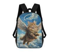 sinyumoney Angel Cat in Heaven Painting Mochila Escolar Infantil De 17 Pulgadas Con Estampado 3D De Películas De Anime Para Niños, Mochila De Viaje, Mochila Escolar Infantil