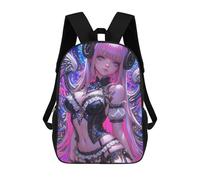 sinyumoney Angel Demon Girl Anime Girl Mochila Escolar Infantil De 17 Pulgadas Con Estampado 3D, Mochila Moderna Para Niños, Mochilas De Viaje, Bolsas Para Libros, Mochila Escolar Infantil