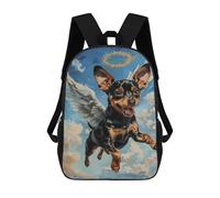 sinyumoney Angel Dog Painting with Wings Mochila Grande Para Portátil Resistente Al Agua Para La Escuela - Perfecta Para Viajes, Trabajo Y Uso Diario 17inch