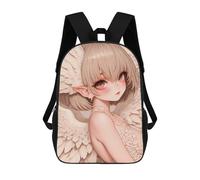 sinyumoney Angel Girl with White Wings Anime Girl Mochila Escolar De 17 Pulgadas Impresa En 3D Mochilas Infantiles Mochila Genial Impresa En 3D Para Niños De Primaria Y Secundaria