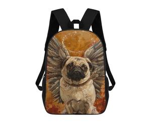 sinyumoney Angel Pug with Wings Art Print Mochilas Escolares, De Viaje Y Universitarias Para Hombres, Mujeres Y Adolescentes 17inch