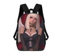 sinyumoney Angel with Black Dress Anime Girl 17inch Mochilas Escolares Impresas En 3D, Mochilas Escolares De Moda Para Niños De Primaria Y Secundaria