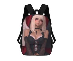 sinyumoney Angel with Black Dress Anime Girl Mochila Escolar Ligera Para Aeropuerto Y Universidad Para Estudiantes. Mochila Para La Escuela/trabajo/viajes 17inch