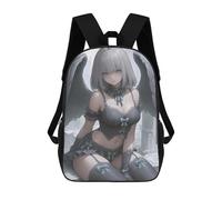 sinyumoney Angel with Black Wings Anime Girl Gaming Mochila Escolar, Mochila Para Portátil, Mochila Para Niños/niñas/adolescentes 17inch