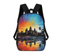 sinyumoney Angkor Wat Sunset Reflections -3 Mochila Escolar, Bolso De Negocios, Bolso Para Portátil Resistente Para Niñas Y Adolescentes 17inch