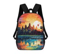 sinyumoney Angkor Wat Sunset Reflections -4 Mochilas Escolares Para La Escuela Secundaria, Preparatoria, Universidad Y Viajes Para Hombres, Mujeres Y Adolescentes 17inch