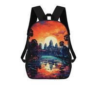 sinyumoney Angkor Wat Sunset Reflections Mochila Escolar Infantil Impresa En 3D Para Niños, Mochila De Viaje De Alta Capacidad, Mochilas Para Libros De 17 Pulgadas Para Niños