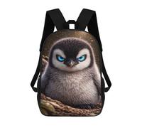 sinyumoney Angry Baby Penguin with Glowing Eyes Mochila Escolar Infantil De 17 Pulgadas, Impresa En 3D, Estilo Casual, Para Niños, Ideal Para Viajes, Como Mochila Escolar O Para Llevar Libros.
