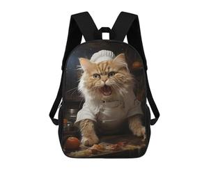 sinyumoney Angry Chef Cat Cooking Mochilas Escolares Para El Trabajo, Negocios, Universidad, Escuela Para Adolescentes, Chicas, Chicos, Mujeres Y Hombres 17inch