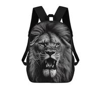 sinyumoney Angry Lion Black And White Mochila Infantil, Mochila Escolar Para Niños Y Adolescentes, Mochila De Viaje, Mochila Escolar, Mochila Para Libros 17inch
