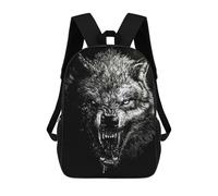 sinyumoney Angry Wolf Portrait Mochila Escolar, Bolso De Negocios, Bolso Para Portátil Resistente: Perfecto Para Viajes, Trabajo Y Uso Diario 17inch