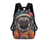 sinyumoney Animal Pug Astronaut Space Mochila Ligera Informal Para El Día A Día, Mochila Escolar Para El Campus, Actividades Al Aire Libre, Viajes Y Deportes 17inch