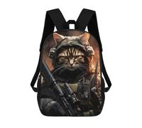 sinyumoney Animal Soldier Cat Mochila Escolar Impresa En 3D Para Niños Mochilas De Viaje De Alta Capacidad Bolsas Para Libros Mochila Escolar Para Niños Mochila 17inch
