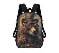sinyumoney Animal Steampunk Bear Mochila Escolar Impermeable Para Computadora Para Niñas, Niños Y Adolescentes 17inch