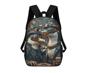 sinyumoney Animal Steampunk Penguin Mochila Escolar Impermeable Para Ordenador Portátil Para Adolescentes (niñas, Niños, Mujeres Y Hombres) 17inch