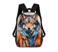 sinyumoney Animal Wolf Mochila Infantil Para Niñas Y Niños, Mochila De Día, Escuela Primaria, Perfecta Para La Vuelta Al Cole O Educación Física, Regalos Y Viajes 17inch