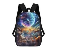 sinyumoney Animals in Space A Cosmic Gathering Mochila Escolar Impresa En 3D Para Niños Y Niñas, Mochila Escolar, Mochila De Viaje Para Niños 17inch