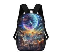 sinyumoney Animals in Space A Cosmic Gathering Mochila Escolar Para Niños Y Niñas, Mochila Informal De Viaje, Mochila De Gran Capacidad Para El Día A Día 17inch