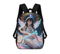 sinyumoney Anime Angel with Rainbow Ribbons Mochila Escolar Para Institutos De Secundaria Mochila Informal - Perfecta Para Viajes, Trabajo Y Uso Diario 17inch
