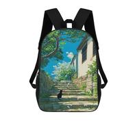 sinyumoney Anime Black Cat on Stone Steps Mochila Escolar Grande Y Ligera, Mochila Informal Para El Campus, Actividades Al Aire Libre, Viajes Y Deportes 17inch