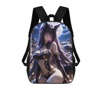 sinyumoney Anime Cat Girl in Night City Mochila Escolar, Mochila De Viaje Para La Universidad, Mochilas Para Niñas Y Adolescentes 17inch