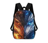 sinyumoney Anime Dragon Fire And Ice Mochila Escolar Infantil Con Impresión 3D, Mochila Escolar Informal Para Niños De Primaria Y Secundaria 17inch