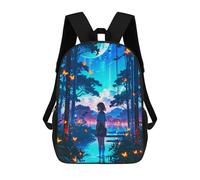 sinyumoney Anime Girl in Forest Mochila Escolar Para Niños, Mochila Escolar De Gran Capacidad Para Niños, Mochila Escolar 3D, Regalos Para Niños 17inch