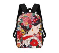 sinyumoney Anime Girl Kimono Flowers Mochila Escolar Impresa En 3D Para Niños Y Niñas, Mochila Para Portátil Para Niños/estudiantes/adultos 17inch