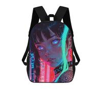 sinyumoney Anime Girl Neon Hair Mochila Escolar Impresa En 3D 17inch Mochila Escolar Infantil Mochilas De Viaje Mochila Informal De Moda Para Niños Y Estudiantes