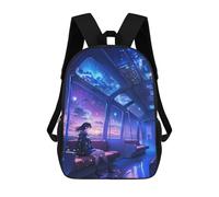 sinyumoney Anime Girl on A Starry Train Mochila Escolar Infantil De 17 Pulgadas Con Estampado 3D De Películas De Anime Para Niños, Mochila De Viaje, Mochila Escolar Infantil