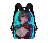 sinyumoney Anime Girl with Blue Lights Mochila Escolar Secundaria Informal Para Viajes, Mochilas Para La Escuela Secundaria, Para Acampar, Aventuras Al Aire Libre Y Viajes Diarios 17inch